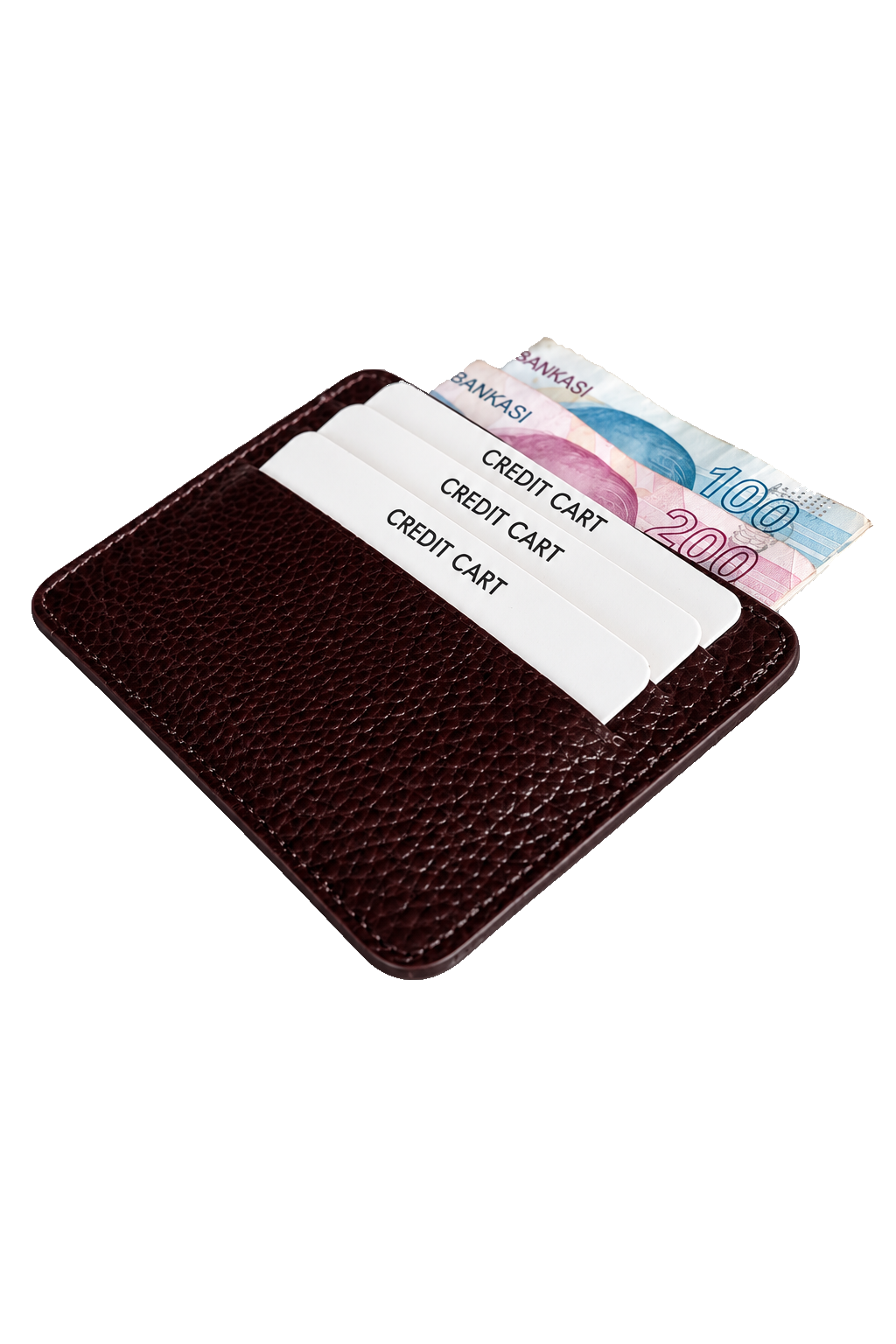 Unisex Kahverengi Hakiki Dana Derisi Kartlık İnce Minimalist Deri Cüzdan – BM_002607
