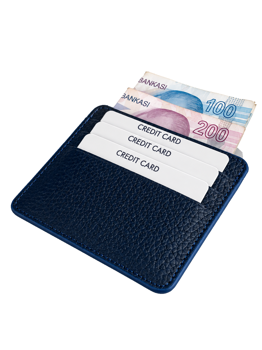 Unisex Lacivert Hakiki Dana Derisi Kartlık İnce Minimalist Deri Cüzdan – BM_002607