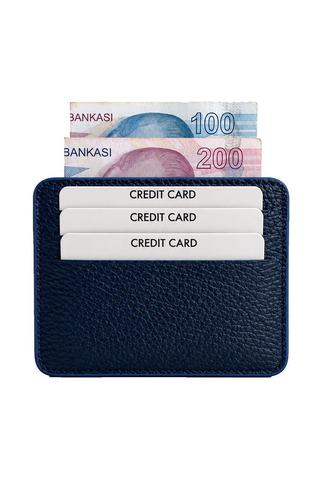 Unisex Lacivert Hakiki Dana Derisi Kartlık İnce Minimalist Deri Cüzdan – BM_002607