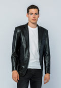 Erkek Blazer Deri Ceket  Siyah - Image 1