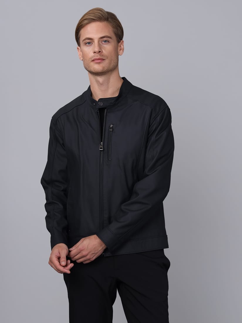 Erkek Deri Ceket  Lacivert - Image 3