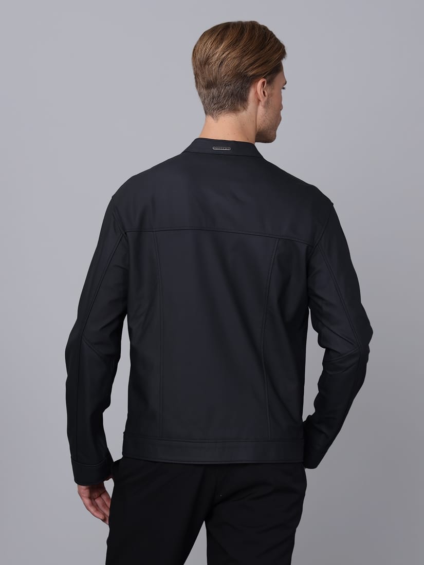 Erkek Deri Ceket  Lacivert - Image 4