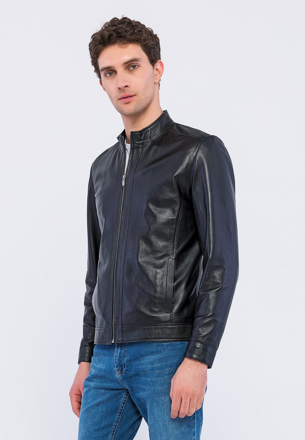 Erkek Deri Ceket Siyah - Image 3