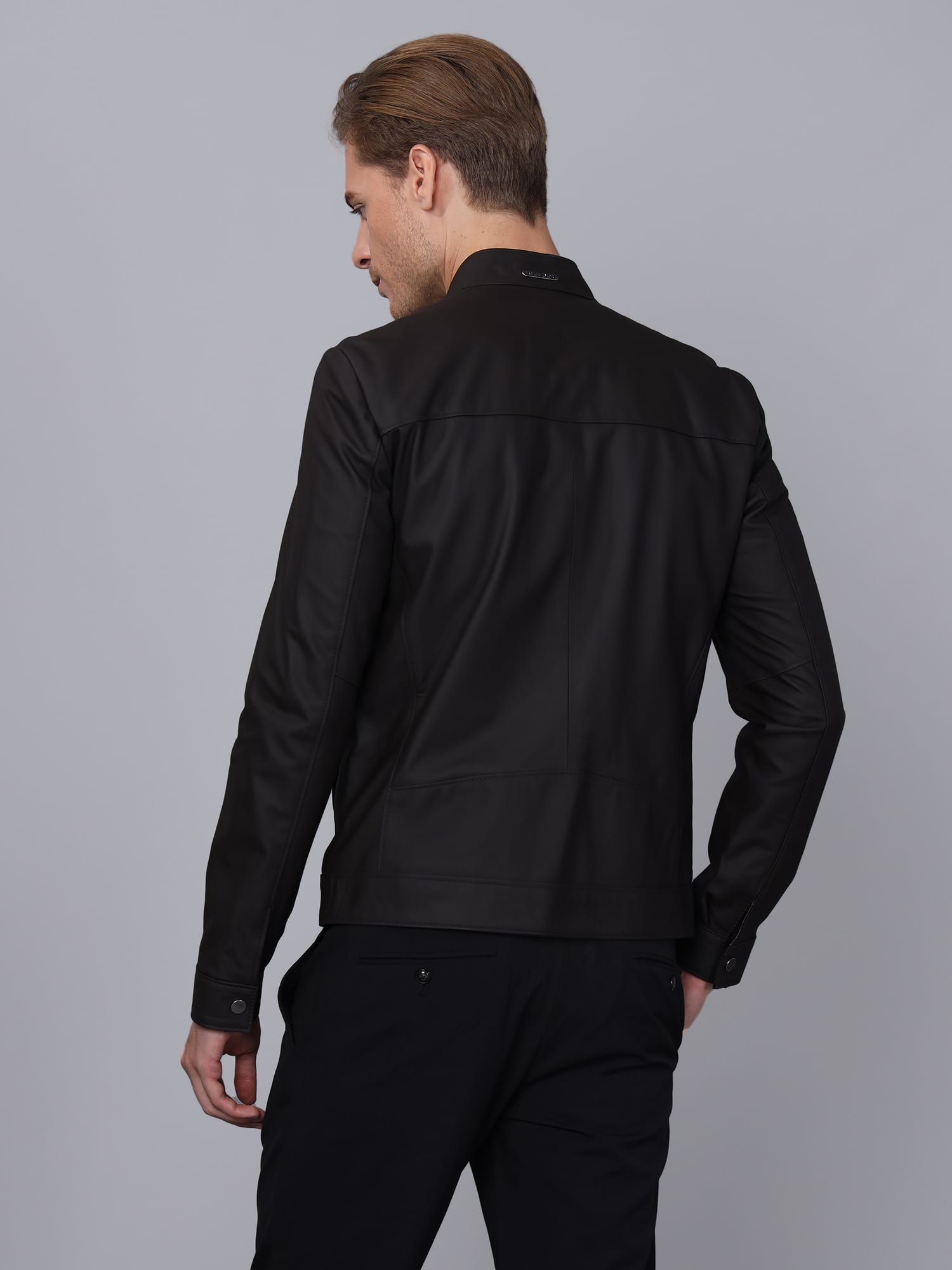 Erkek Deri Ceket Kahverengi - Image 4