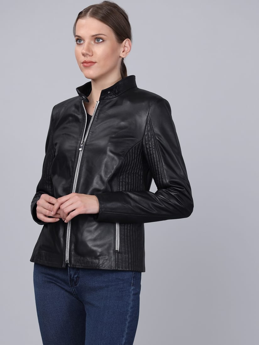 Kadin Deri Ceket  Siyah - Image 6
