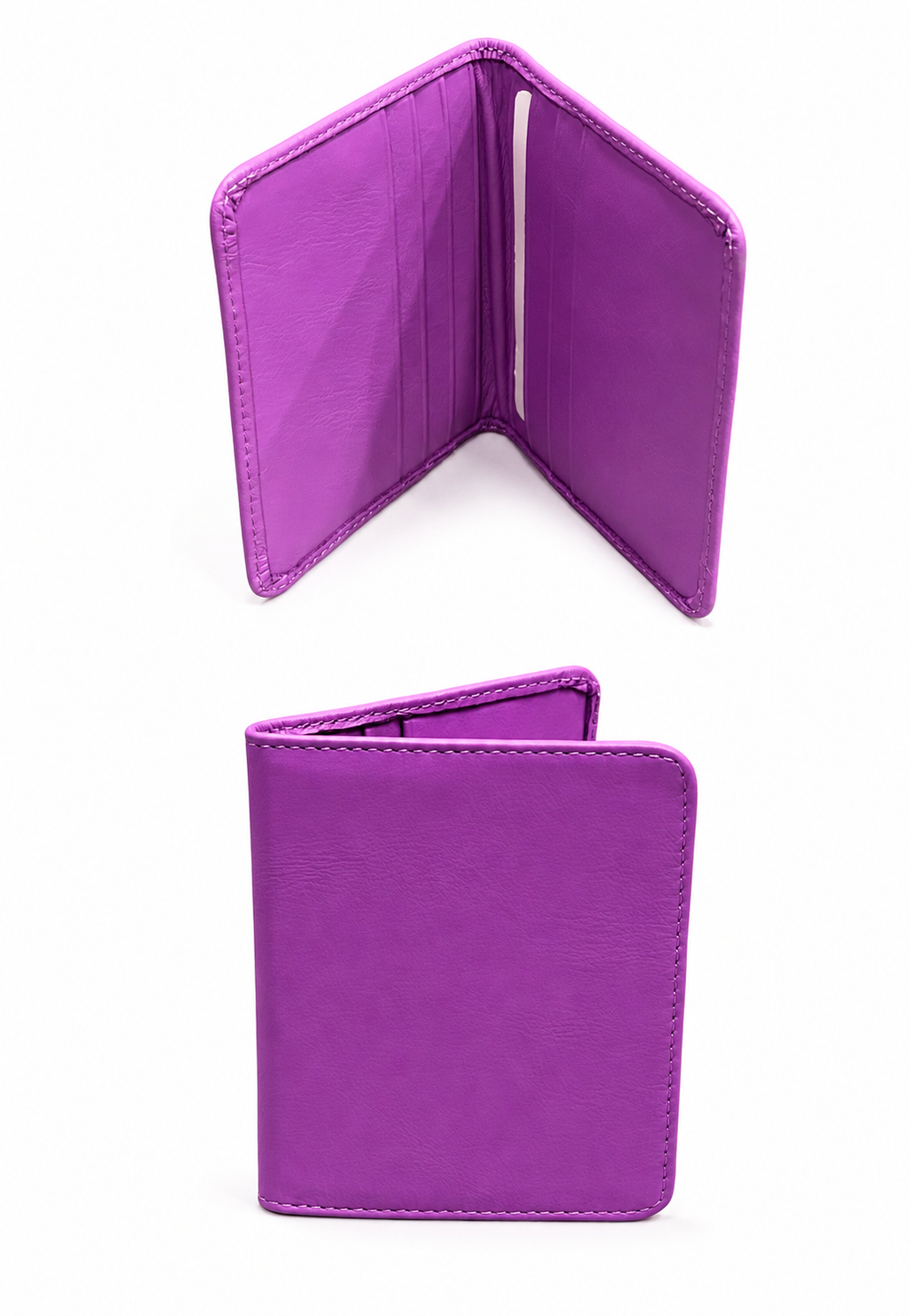 Unisex Lila Hakiki Deri Kartlık Mini Cüzdan