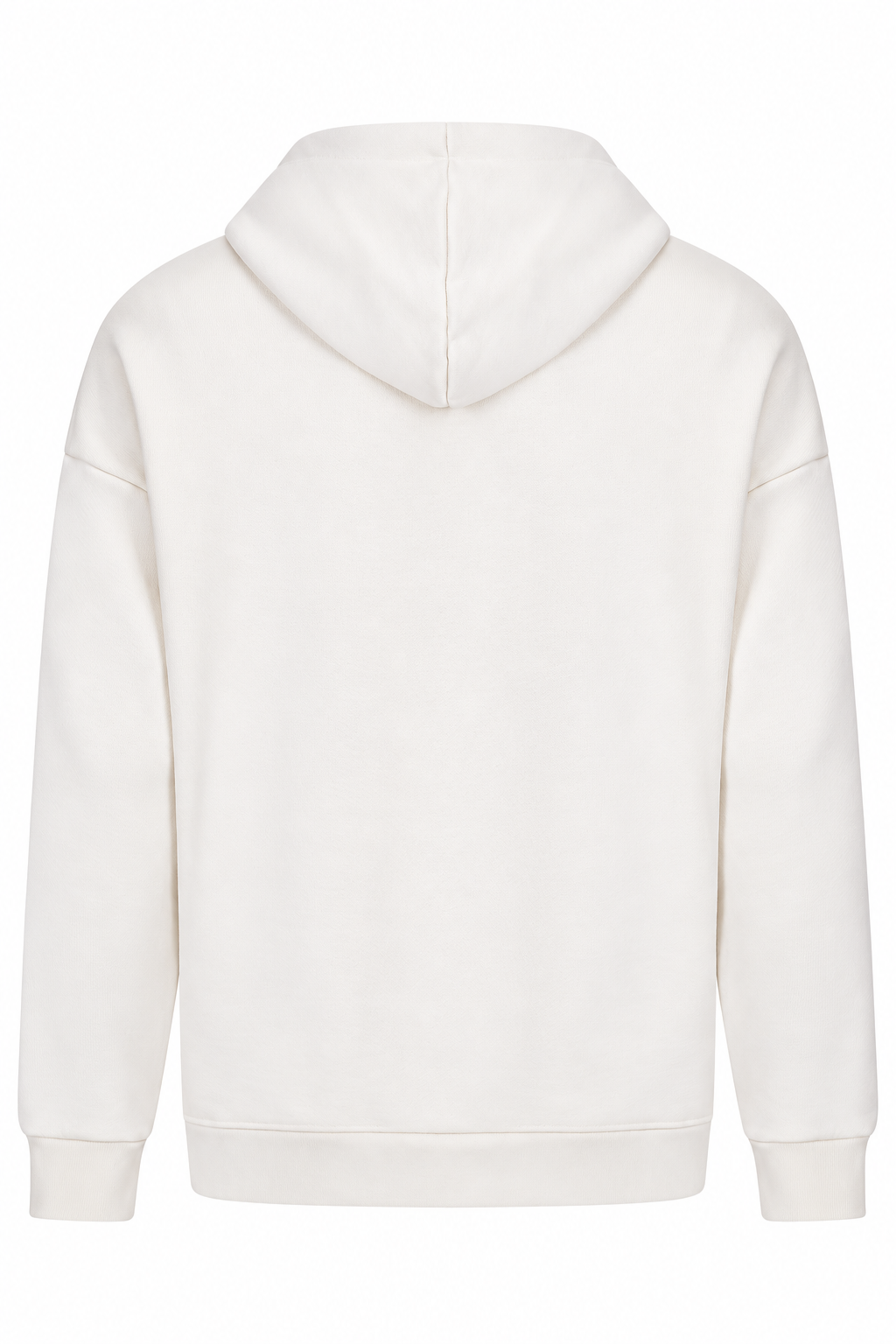 Ekru erkek kapüşonlu sweatshirt – ürün arka görünüm