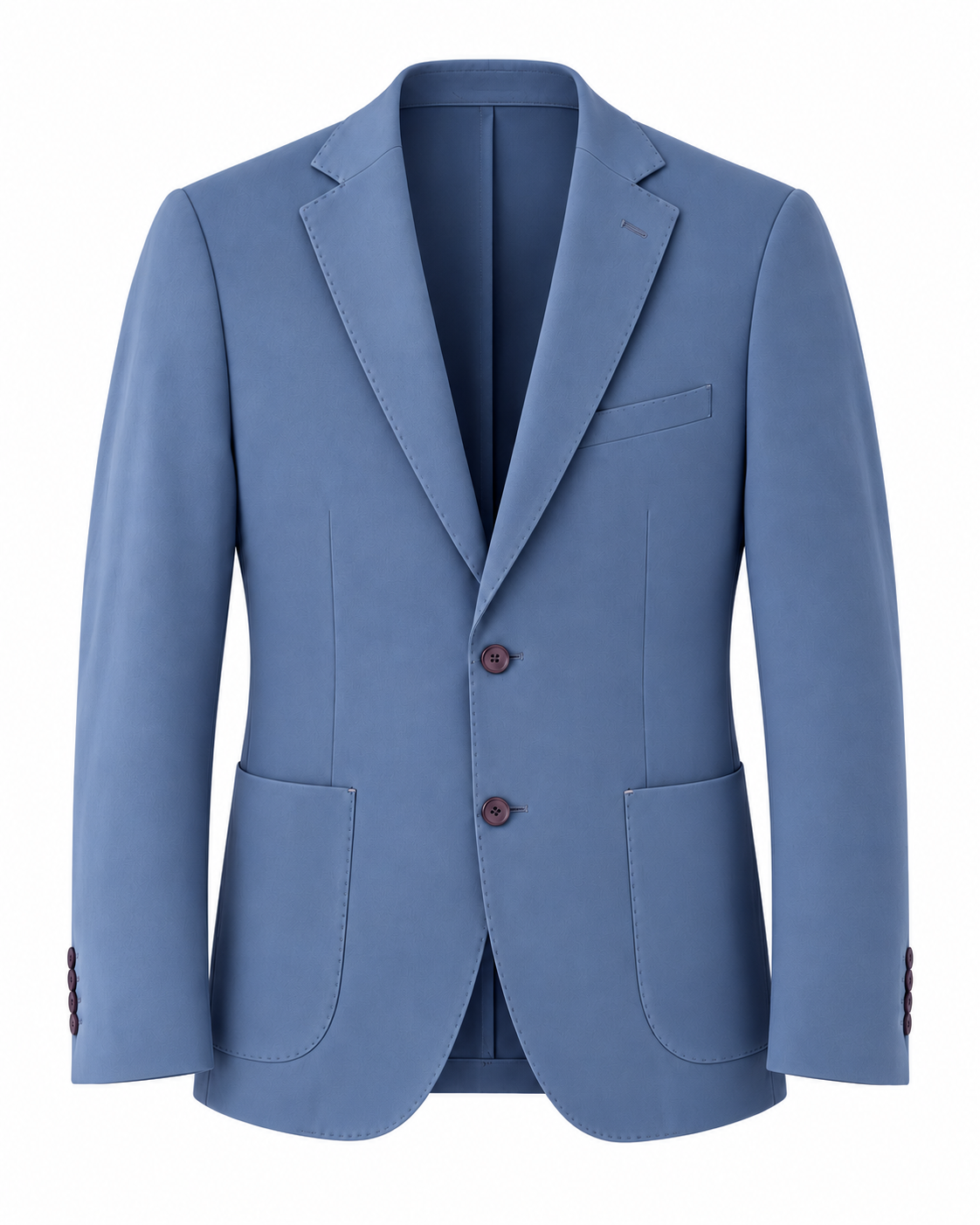 İndigo erkek blazer ceket, klasik çentik yaka, ceket ön görünüm