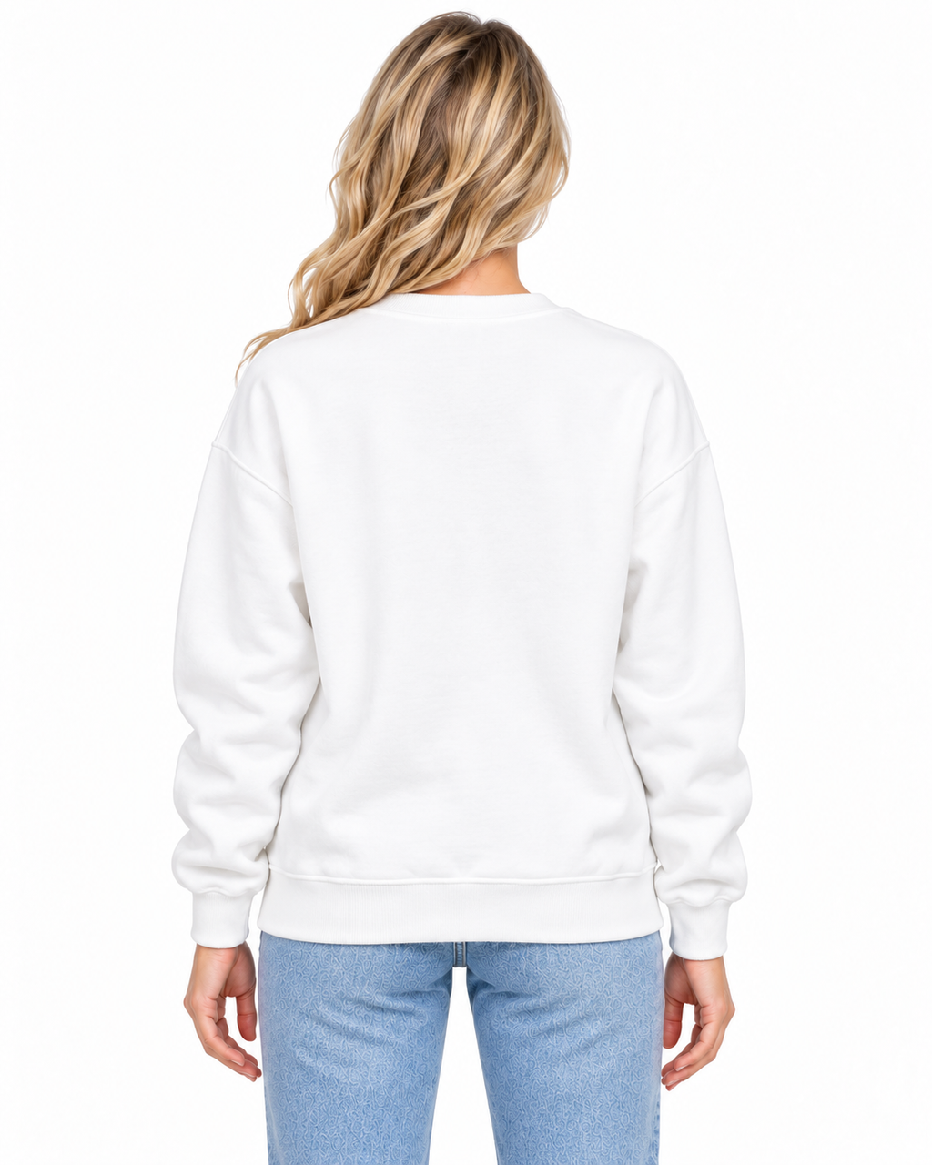 Kadın Sweatshirt Beyaz, arkadan görünüm