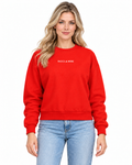 Kadın Sweatshirt Kırmızı, manken üzerinde ön görünüm